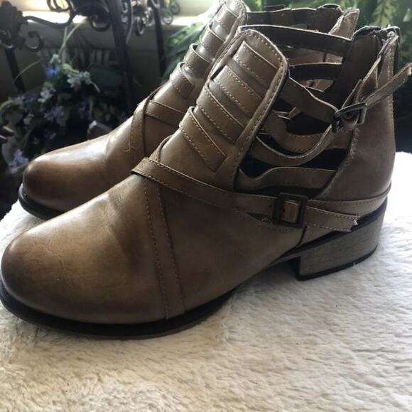 Womens ETC Ankle Boots Booties Shoes Tan - Picture 4 of 12